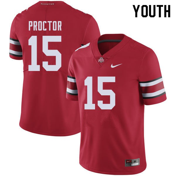 Ohio State Buckeyes #15 Josh Proctor Youth Stitch Jersey Red